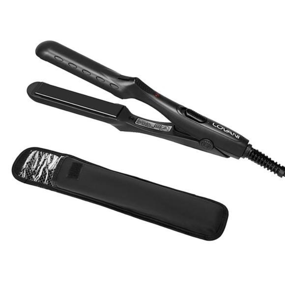 Mini Portable Flat Iron Tourmaline Ceramic Travel Hair Straightener (Black) - Picture 1 of 7